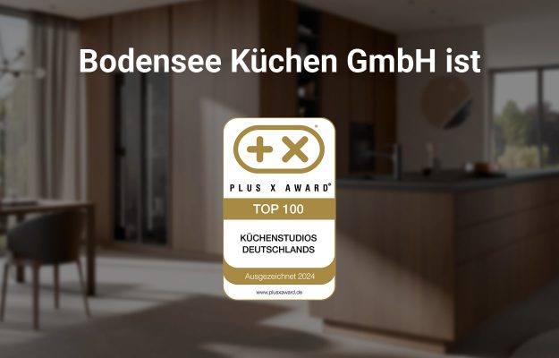 Abbildung der Auszeichnung PLUS X AWARD TOP 100 Küchenstudios Deutschlands 2024 für Bodensee Küchen.